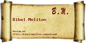 Bibel Meliton névjegykártya